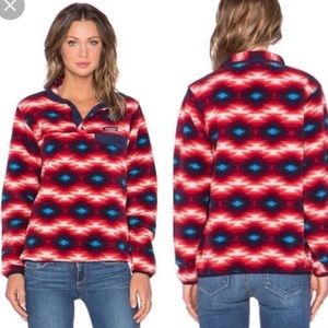 Patagonia Desert Aztec Tribal Pattern Synchilla Snap T Fleece Pullover